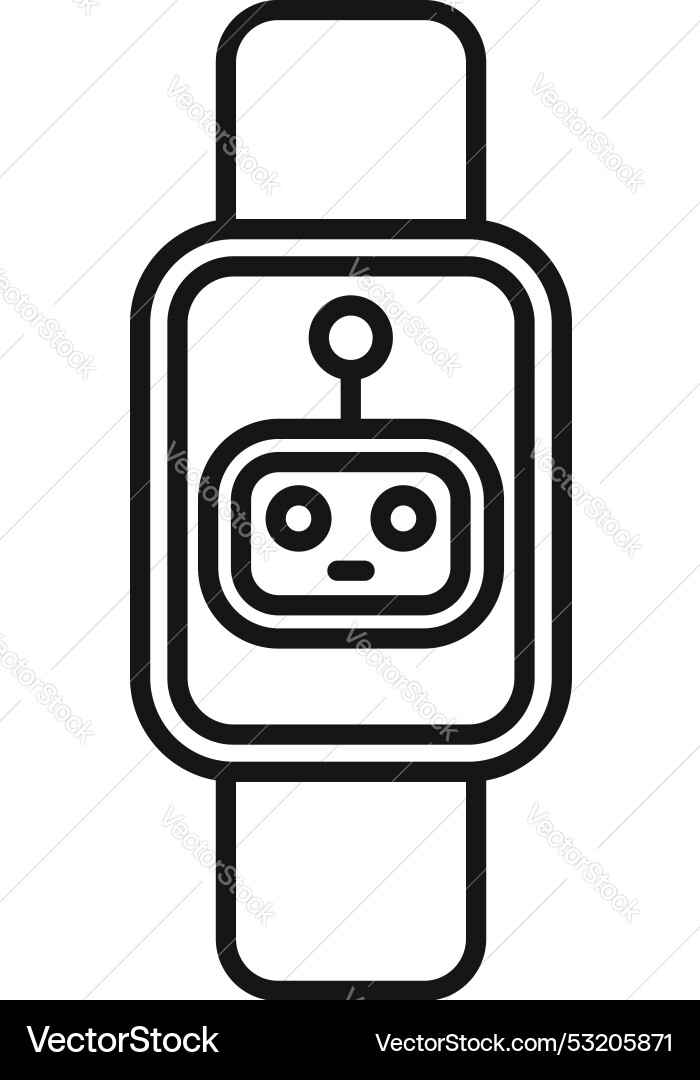 Smart watch displaying chatbot interface icon Smart watch displaying chatbot interface icon vector image