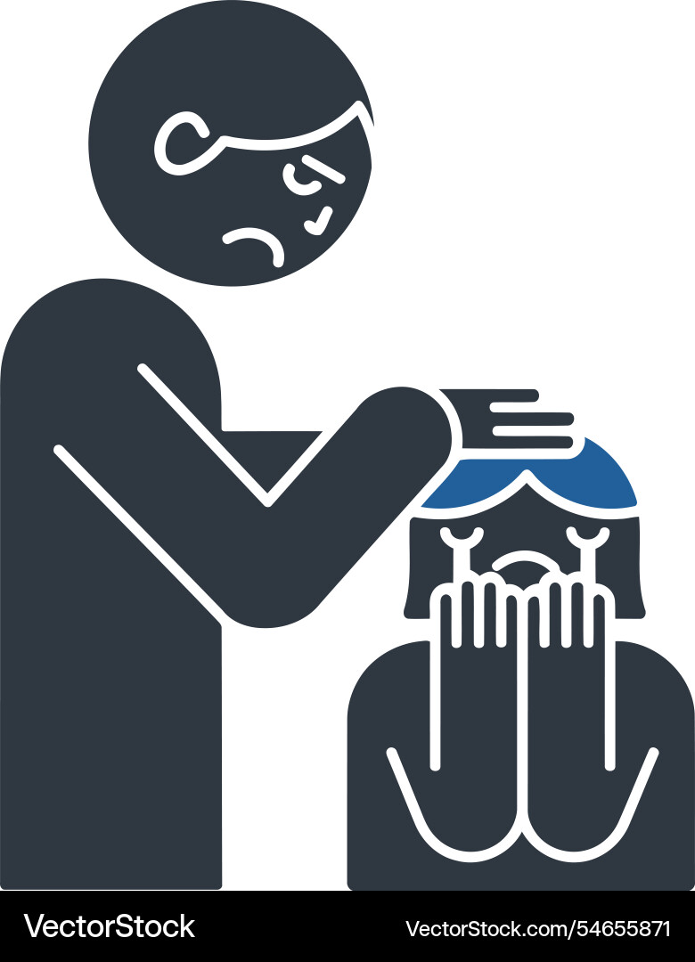 Supportive parent consoling icon Vector Image