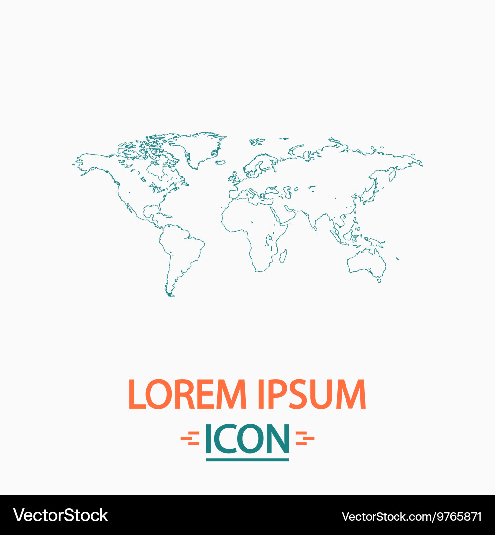 World map computer symbol World map computer symbol vector image