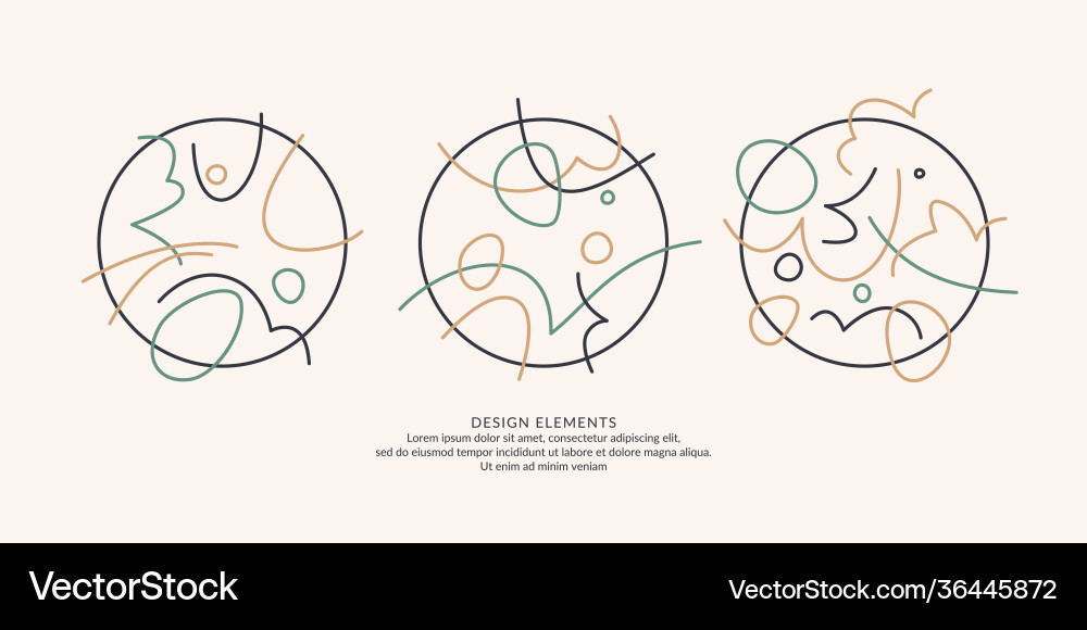 A set modern backgrounds with abstract elements vector image