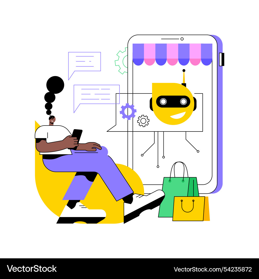 Ai-streamlined customer support abstract concept Ai-streamlined customer support abstract concept vector image