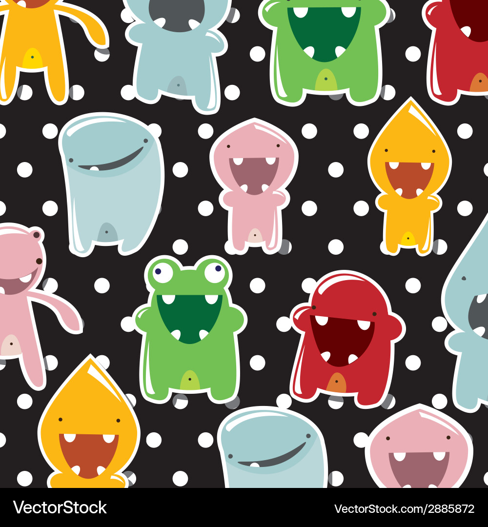 Cute colorful monsters Royalty Free Vector Image
