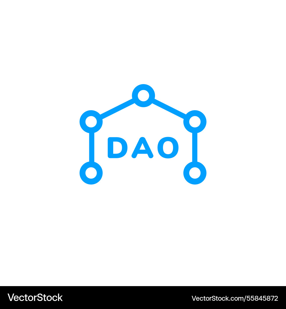 Dao symbol with connected lines and bold letters vector image