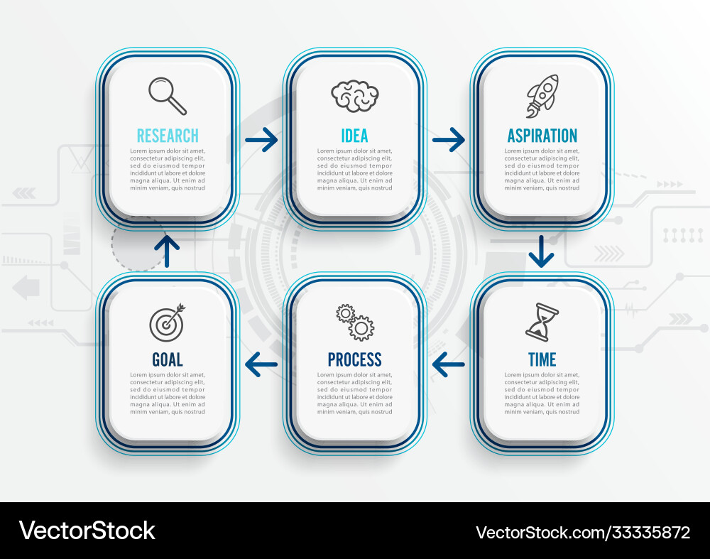 Infographic template with icons and 6 options Infographic template with icons and 6 options Vector Image