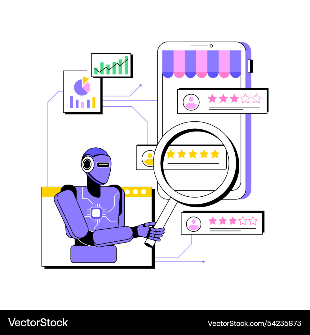 Ai-enhanced Kundenfeedback Analyse abstrakt Ai-enhanced Kundenfeedback Analyse abstrakt vektorbild