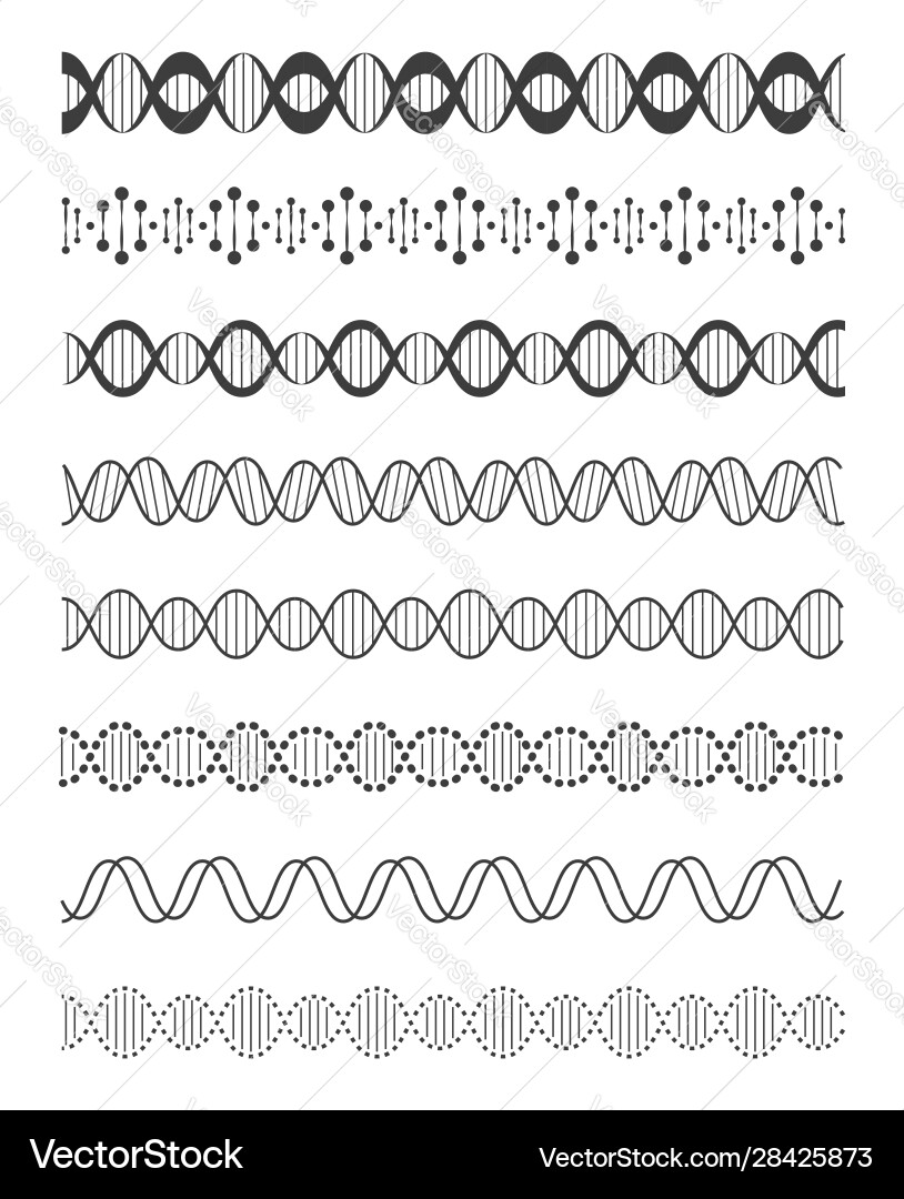 Dna images - line design style elements vector image