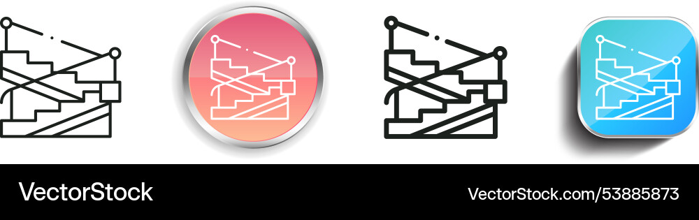 Emergency icon thin linear regular and button Emergency icon thin linear regular and button vector image
