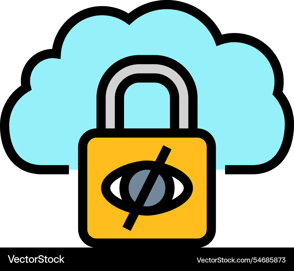 Private cloud computing color icon Private cloud computing color icon Vector Image