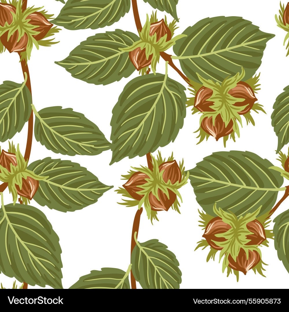 Seamless pattern with hazelnut Seamless pattern with hazelnut vector image