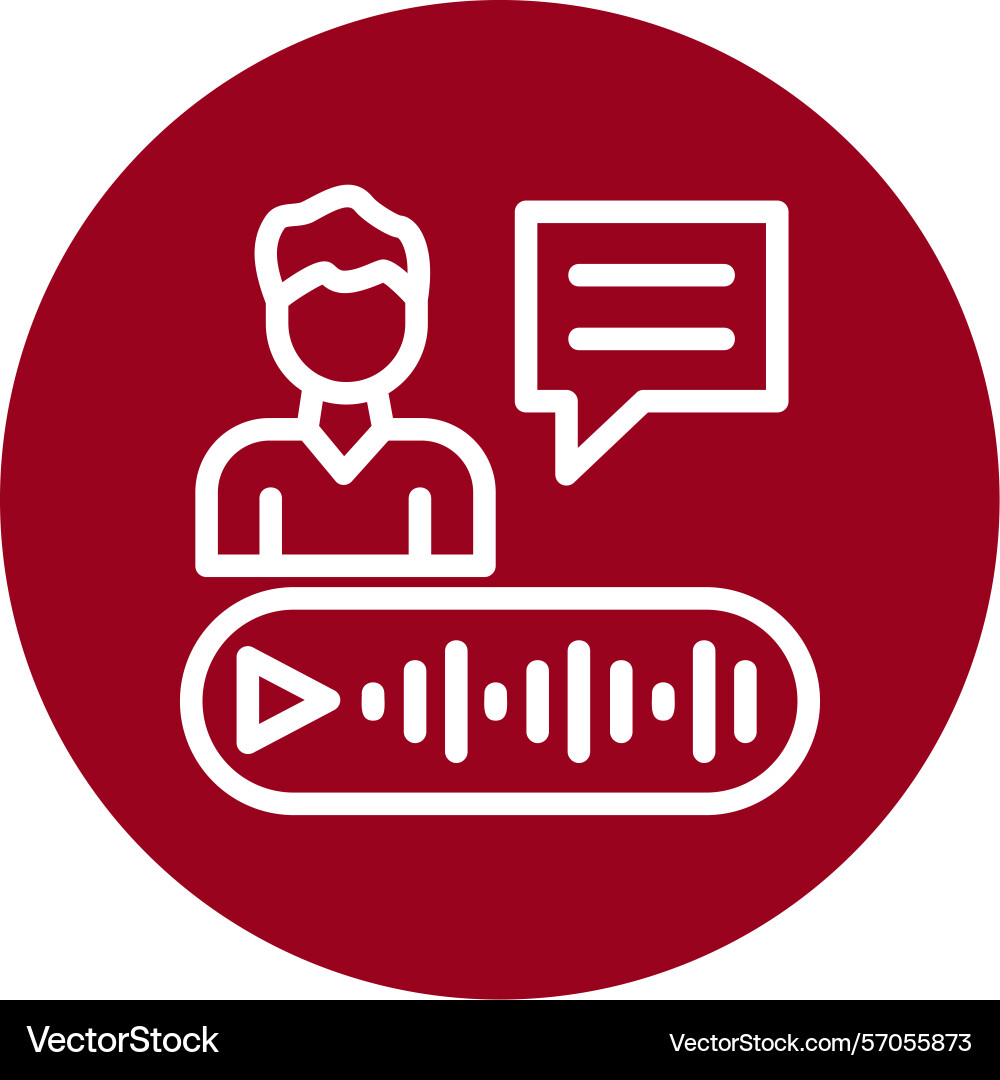 Voice message line circle style icon design Vector Image