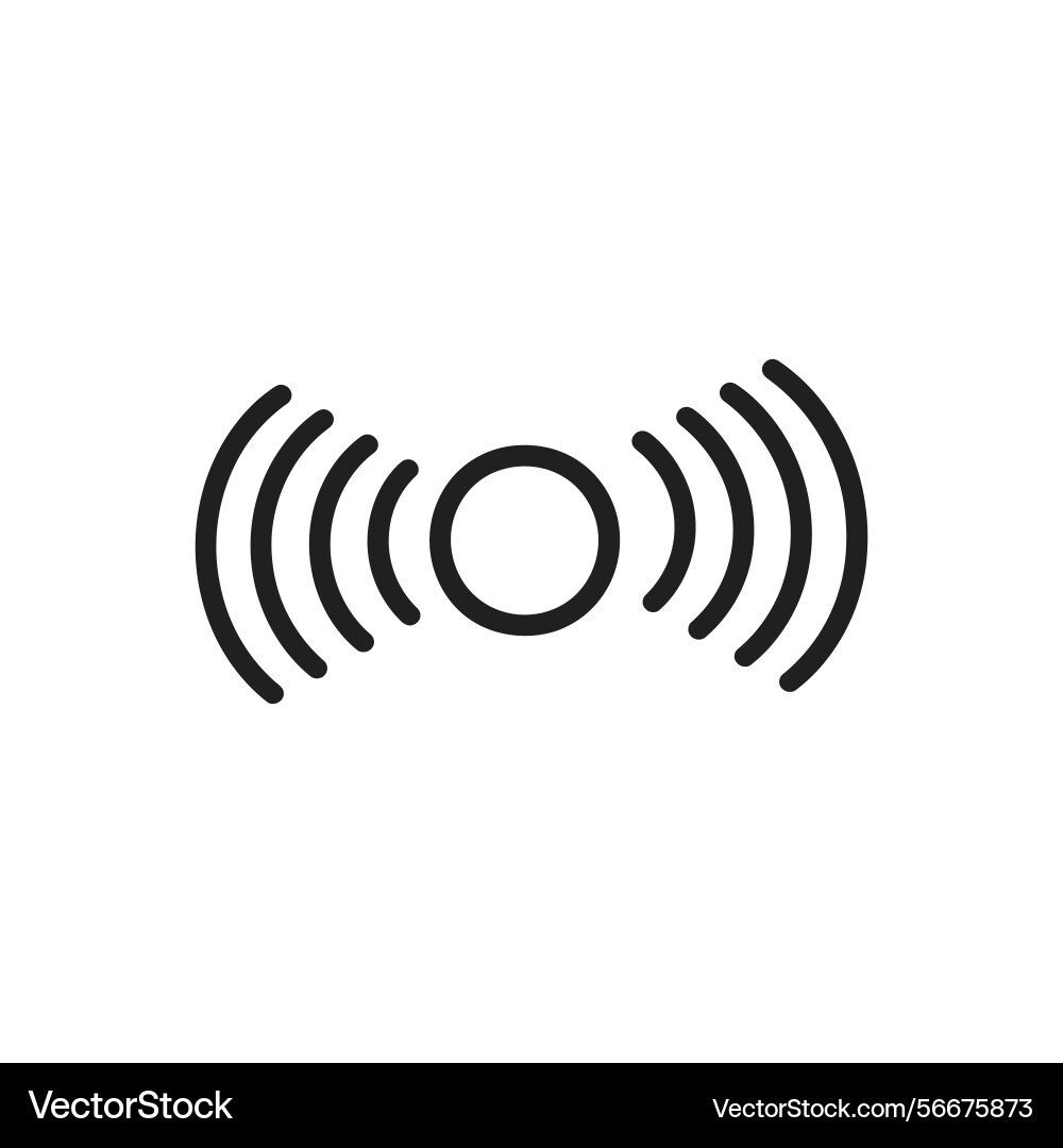 Wireless signal icon with waves in on transparent vector image