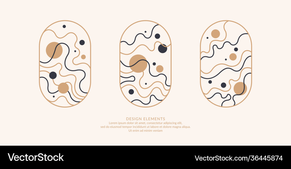 A set modern backgrounds with abstract elements vector image