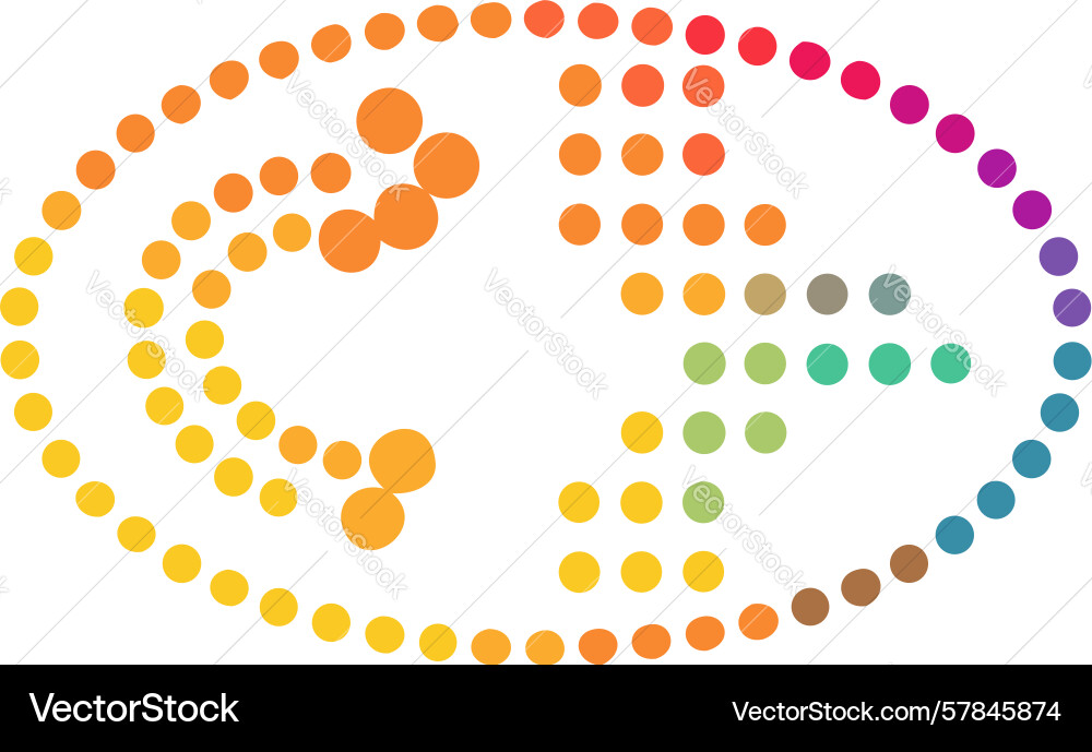 Abstract pattern of vibrant dots forming dynamic Vector Image