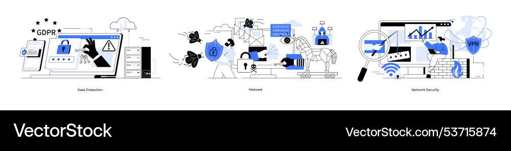 Conceptual graphics on cyber security malware Conceptual graphics on cyber security malware vector image