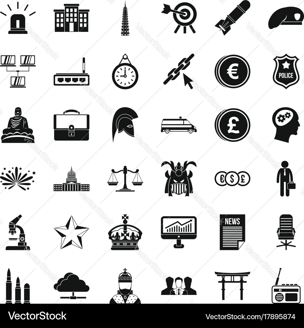 Crown Icon Set - 36 Simple Icons vector image