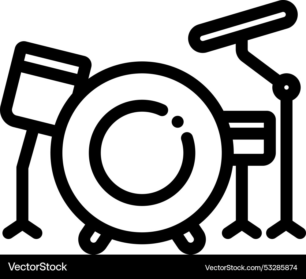 Drum set icon thin linear style design isolated Drum set icon thin linear style design isolated vector image