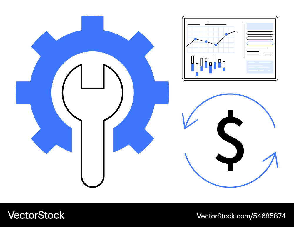 Engineering and financial analysis represented Vector Image