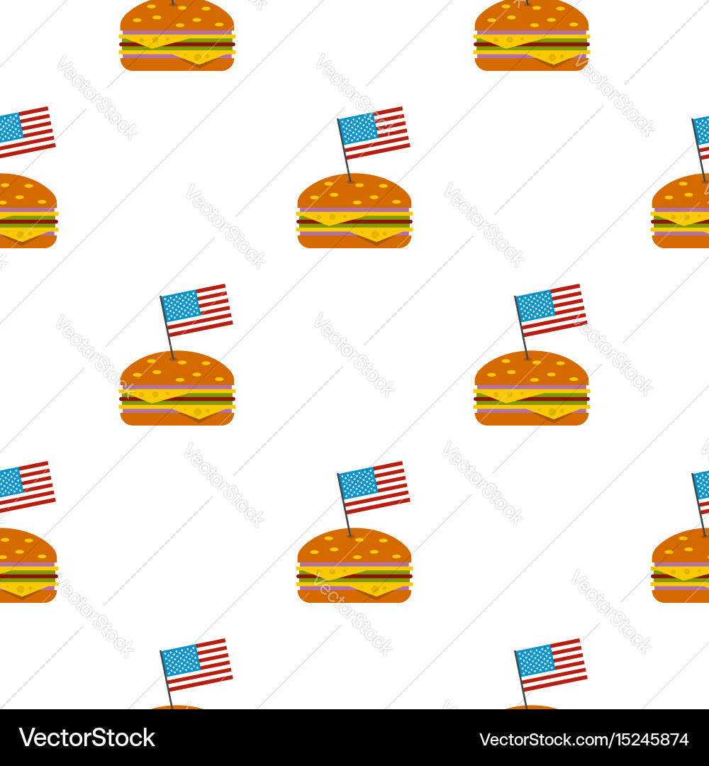Hamburger pattern seamless vector image