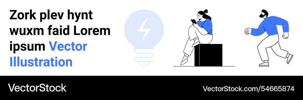 Modern characters utilizing technology Modern characters utilizing technology Vector Image