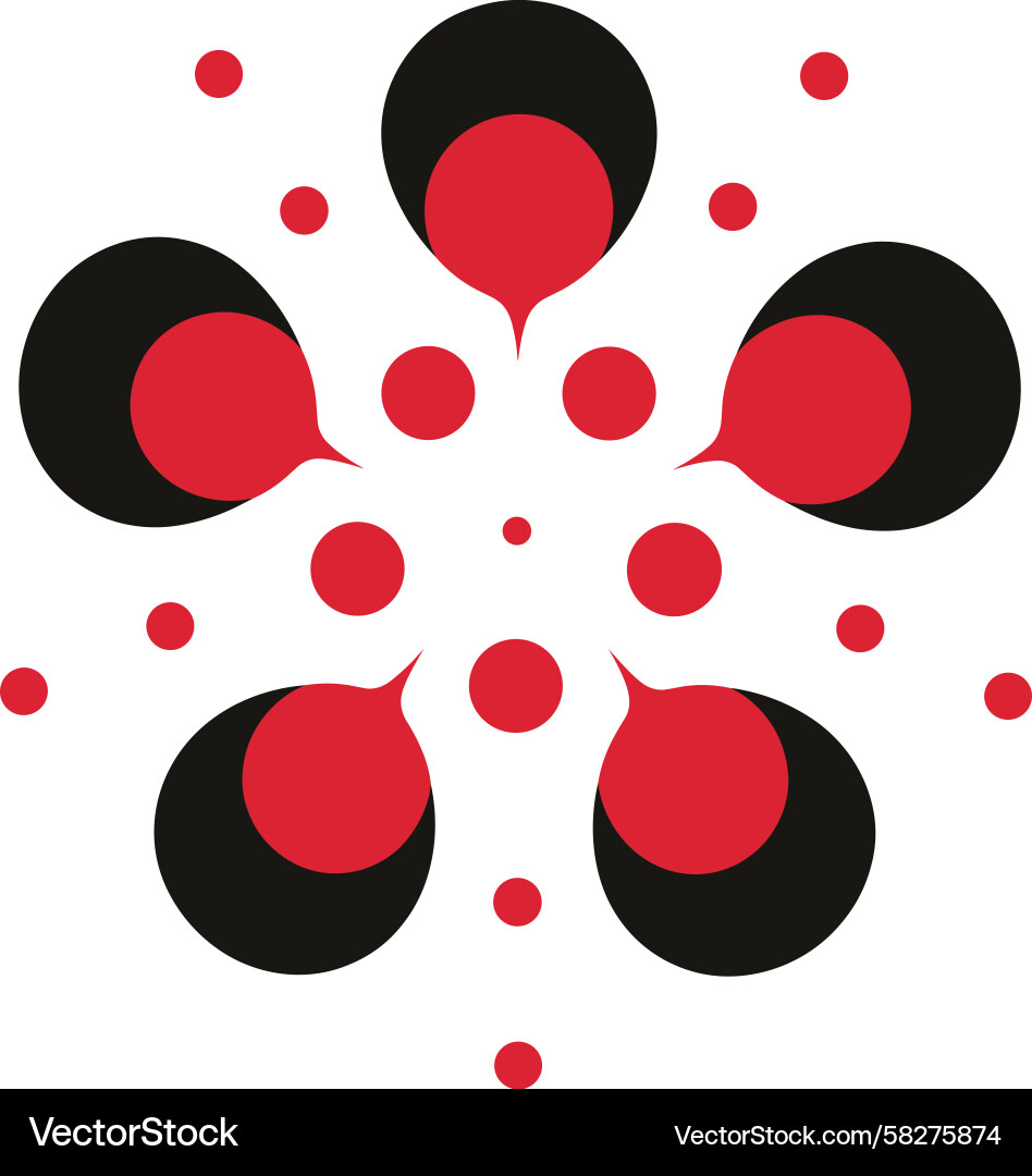 Red and Black Circular Pattern Vector Image