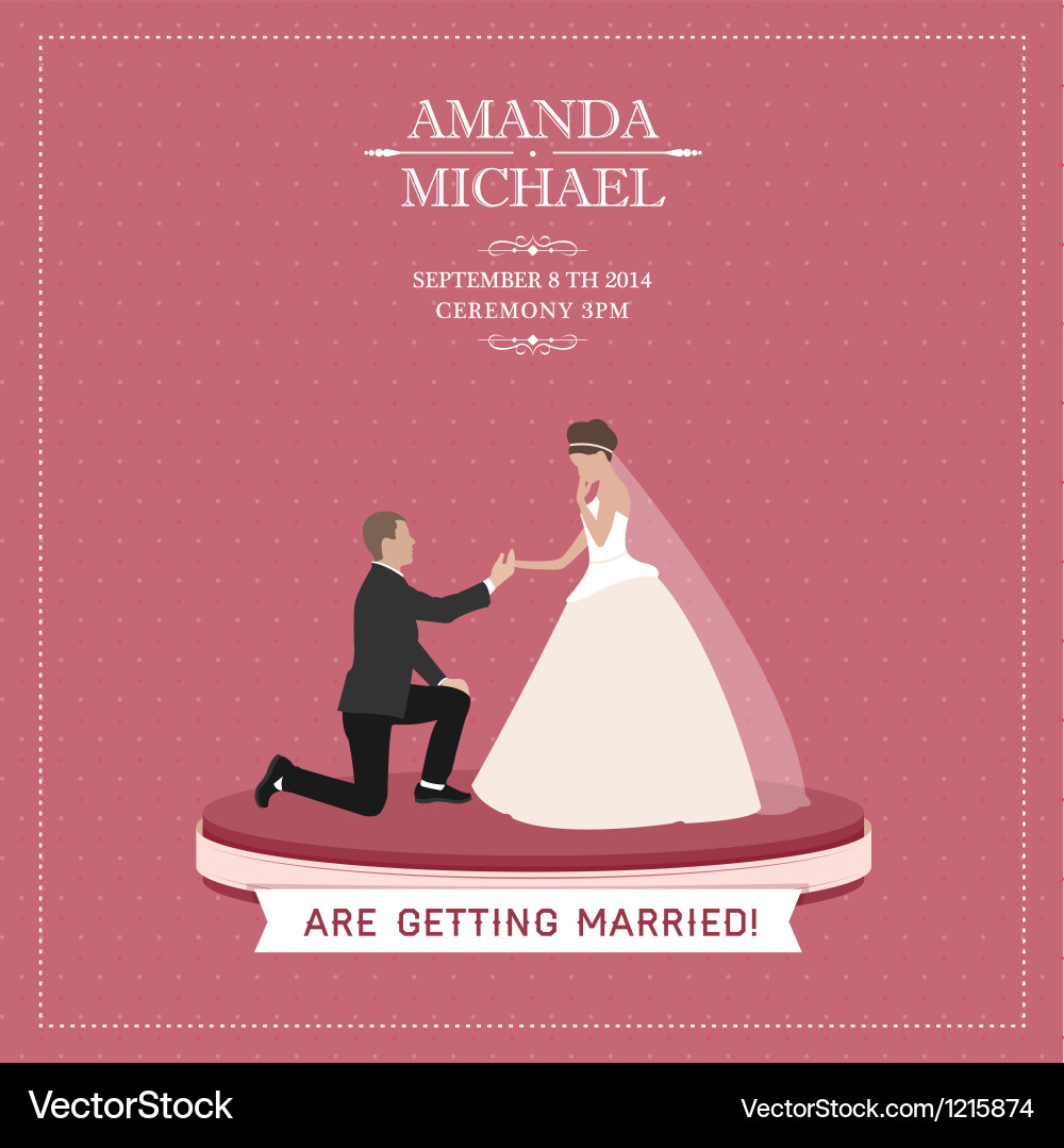 Romantic Wedding Celebration Vector Image