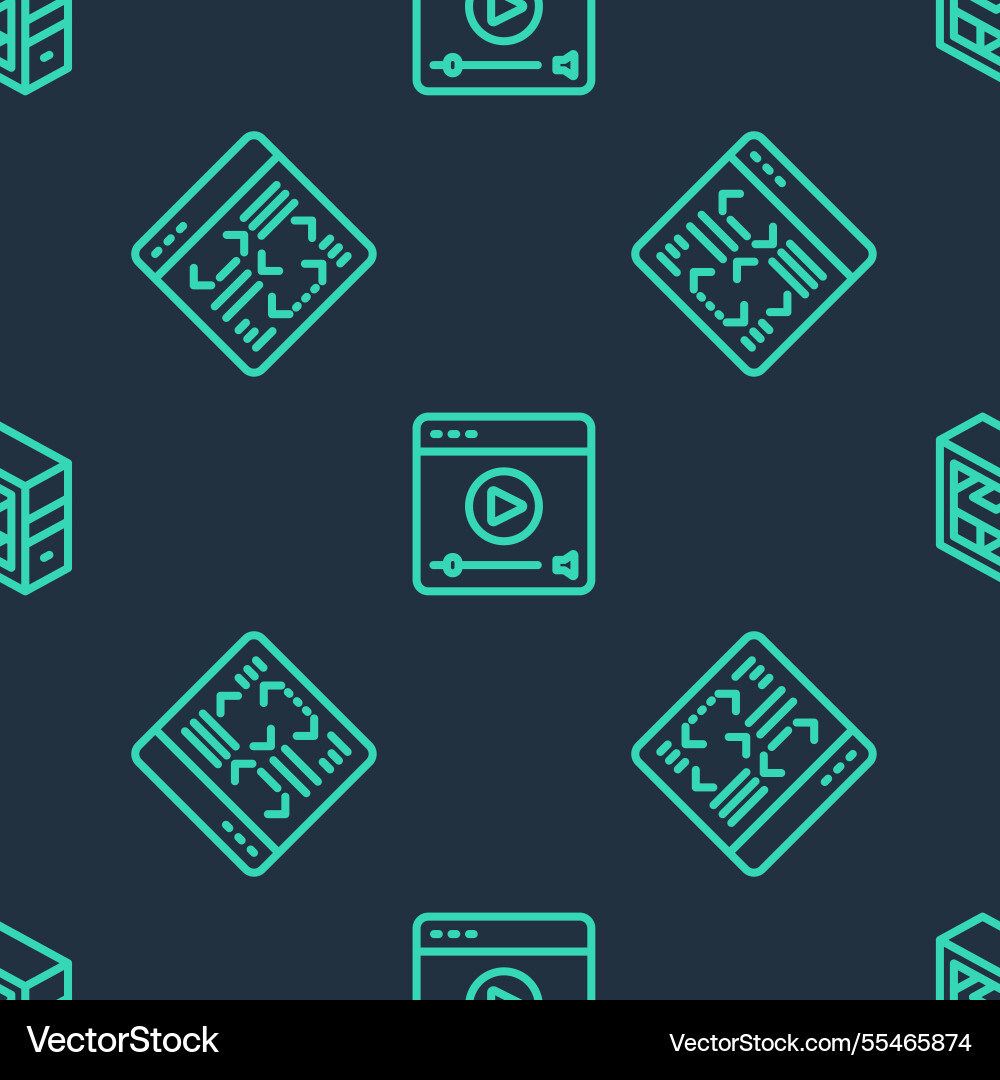 Set line online play video software and computer Set line online play video software and computer vector image