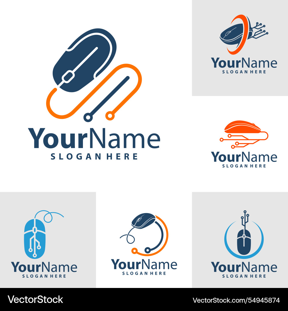 Set of computer mouse logo design Vector Image