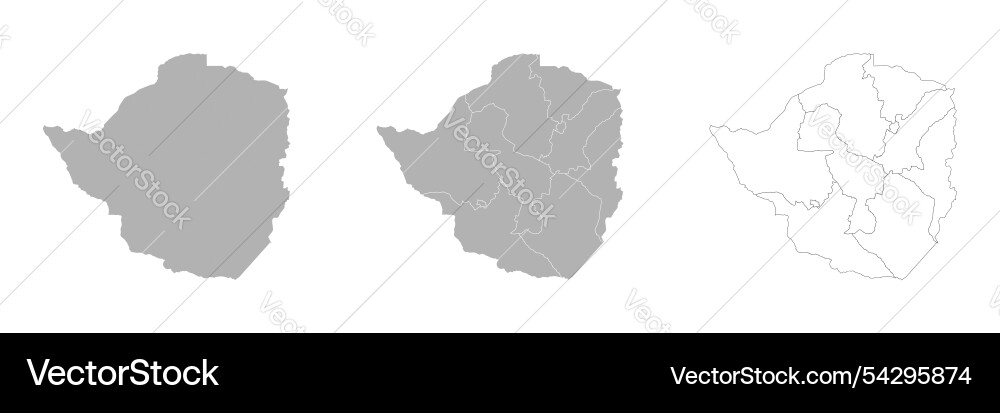 Set of zimbabwe maps with main map and regional Vector Image
