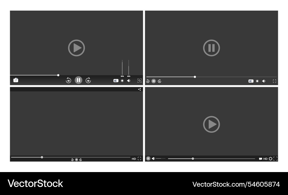 Video player template interface hosting Video player template interface hosting vector image