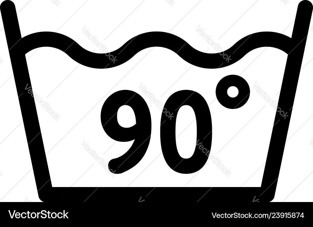 Wash at 90 degree or bellow icon outline style Wash at 90 degree or bellow icon outline style vector image