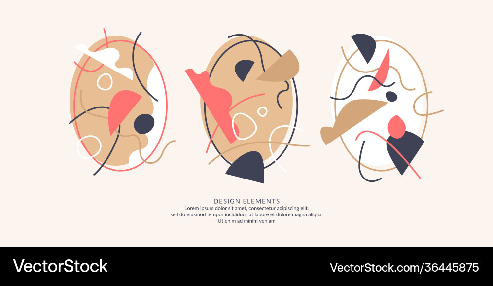 A set modern backgrounds with abstract elements A set modern backgrounds with abstract elements Vector Image