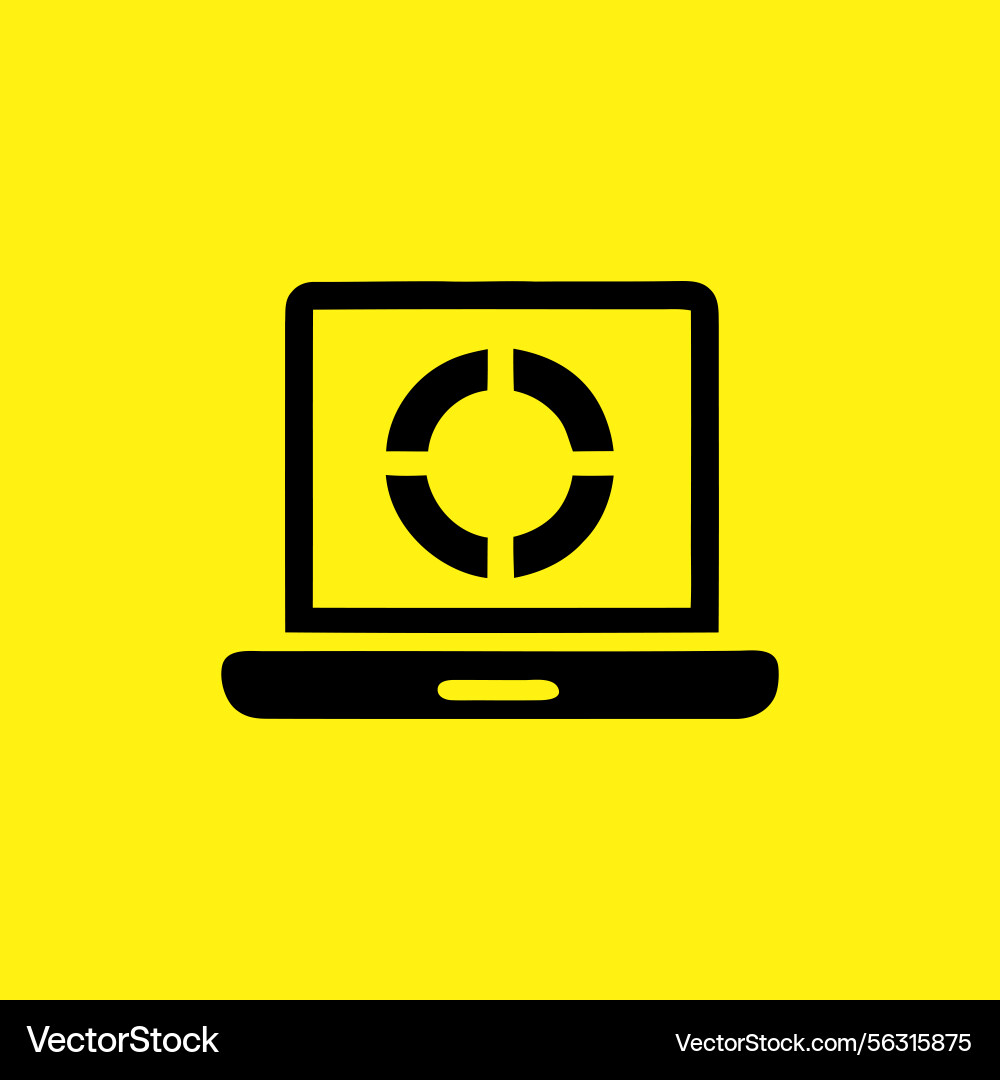 Computer targeting icon cybersecurity digital Vector Image