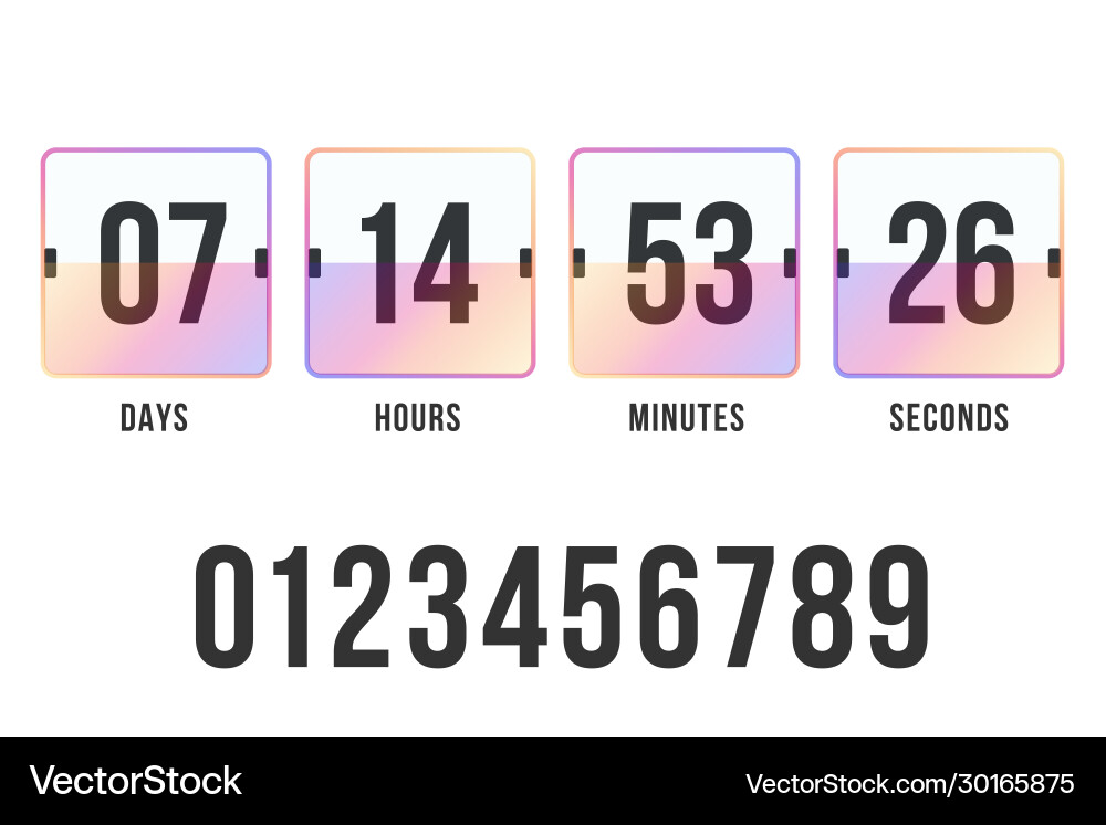 Digital Countdown Timer Clock vector image