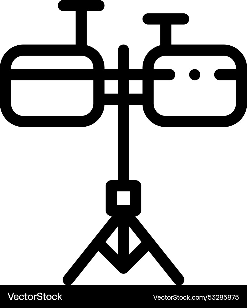 Drum set icon thin linear style design isolated Drum set icon thin linear style design isolated vector image