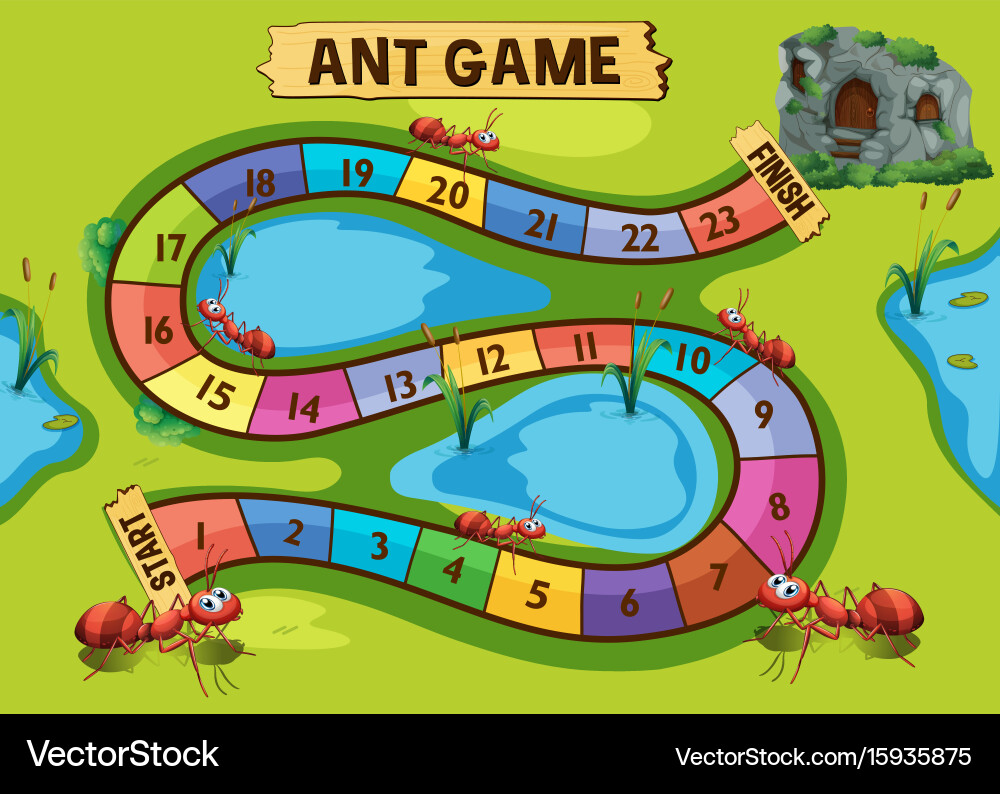 Game template with ant colony in background Vector Image