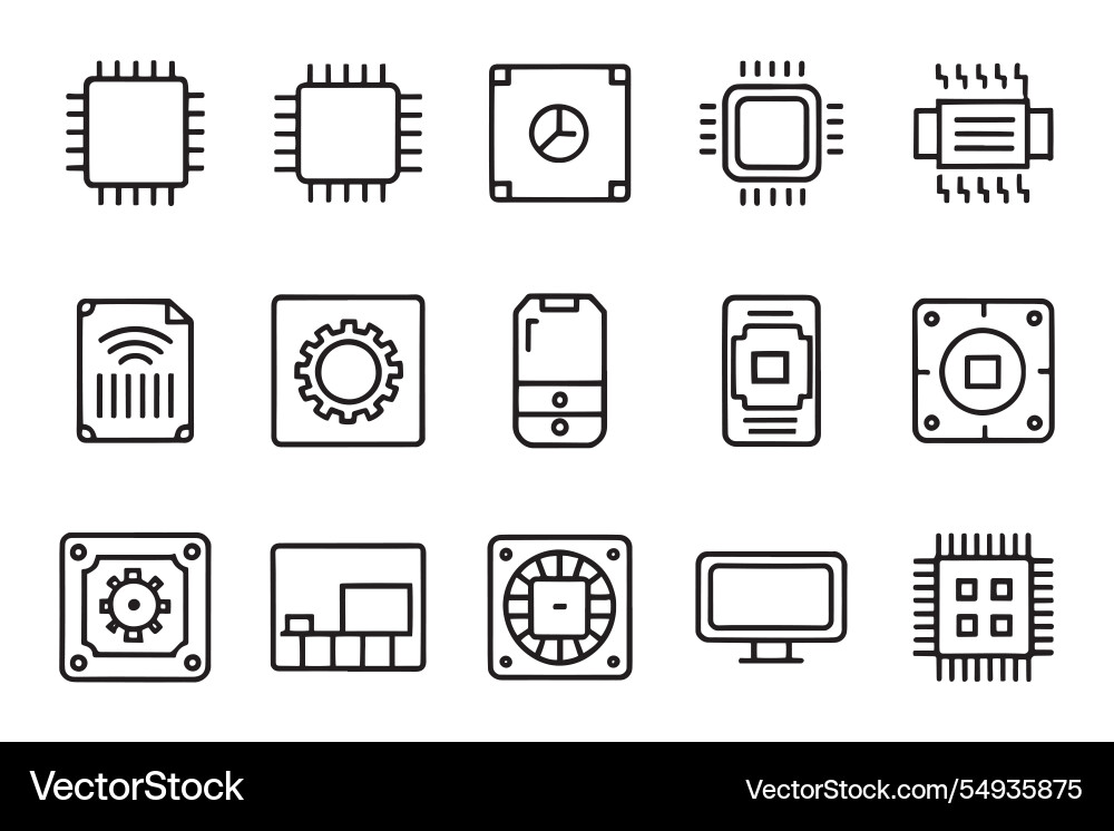 Pc such as ram memory hdd ssd cpu processor Pc such as ram memory hdd ssd cpu processor vector image