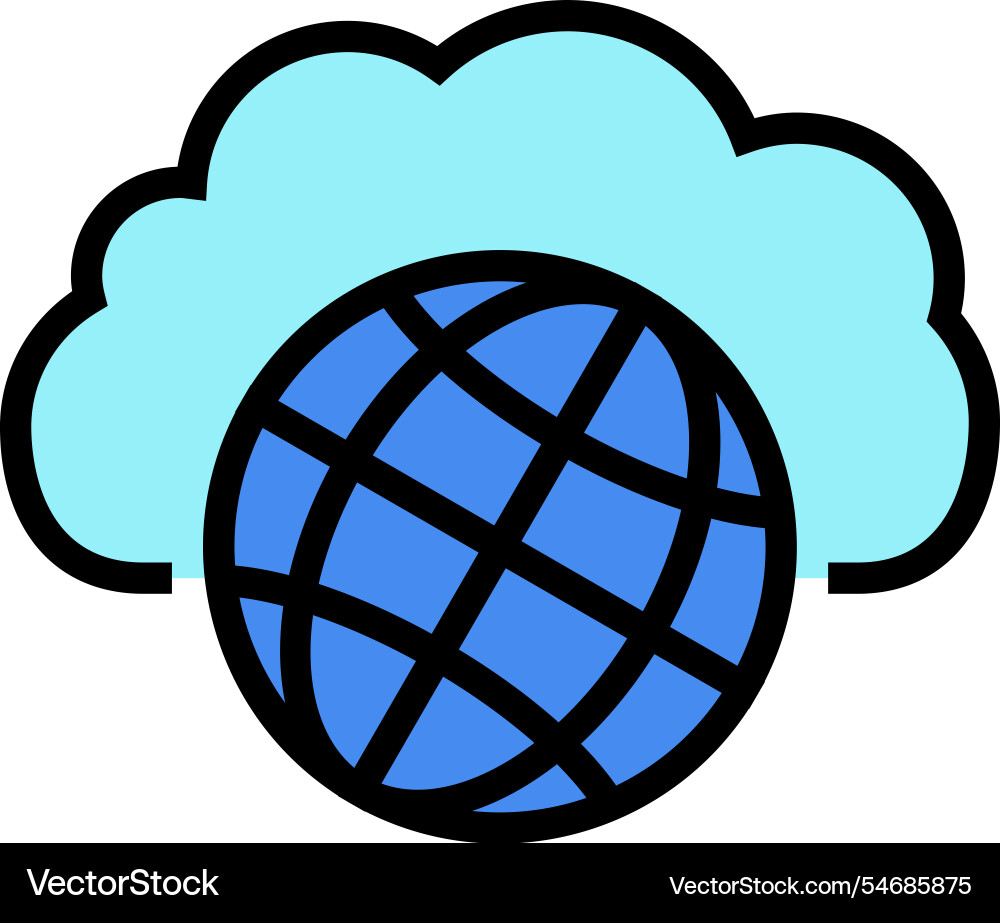 Public cloud computing color icon Public cloud computing color icon vector image