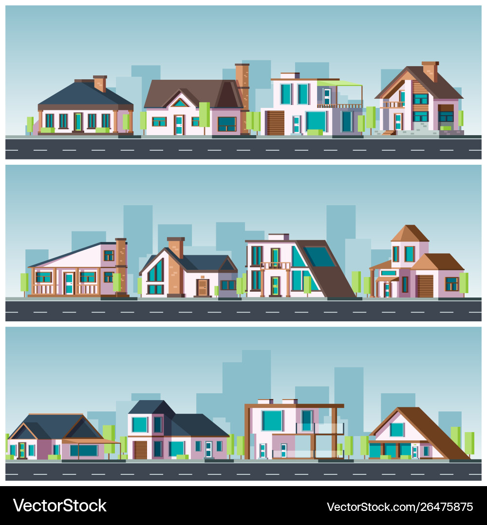 Villa landscape residential townhouse living Villa landscape residential townhouse living vector image