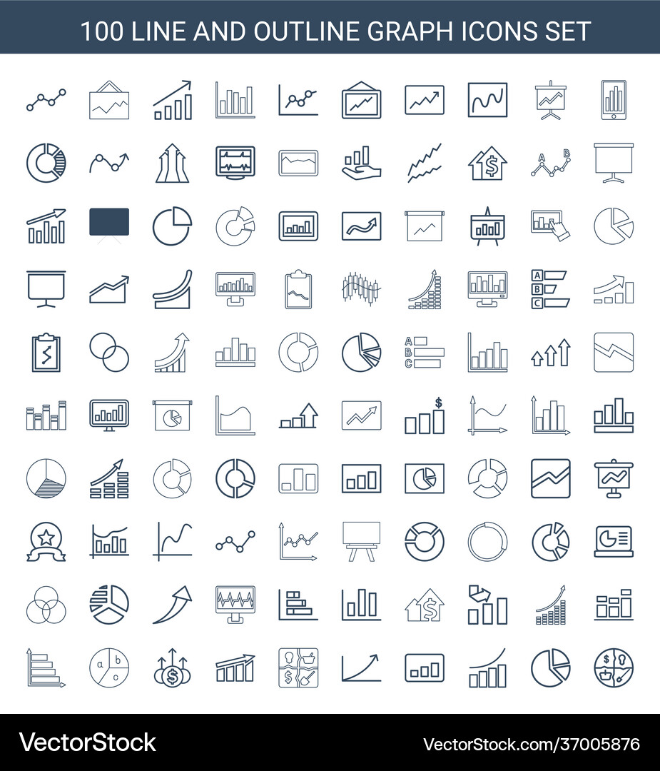 100 graph icons (37005876) – Free Vector | VectorStock