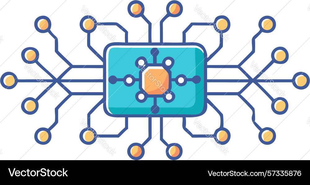 Abstract network connection icon global vector image