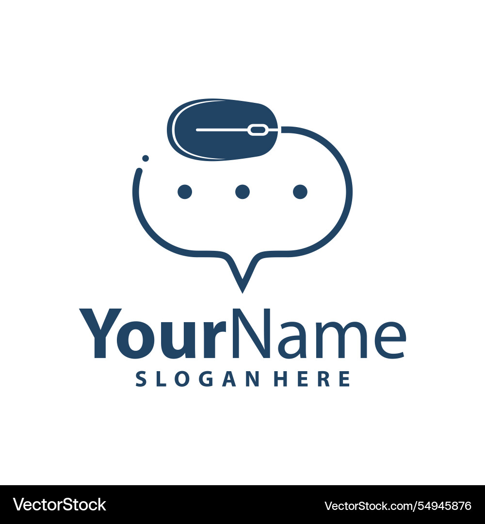 Chat computer mouse logo design Chat computer mouse logo design Vector Image