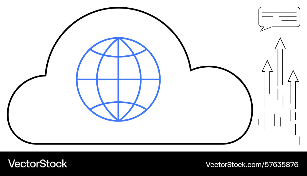 Cloud technology and global connectivity with data vector image