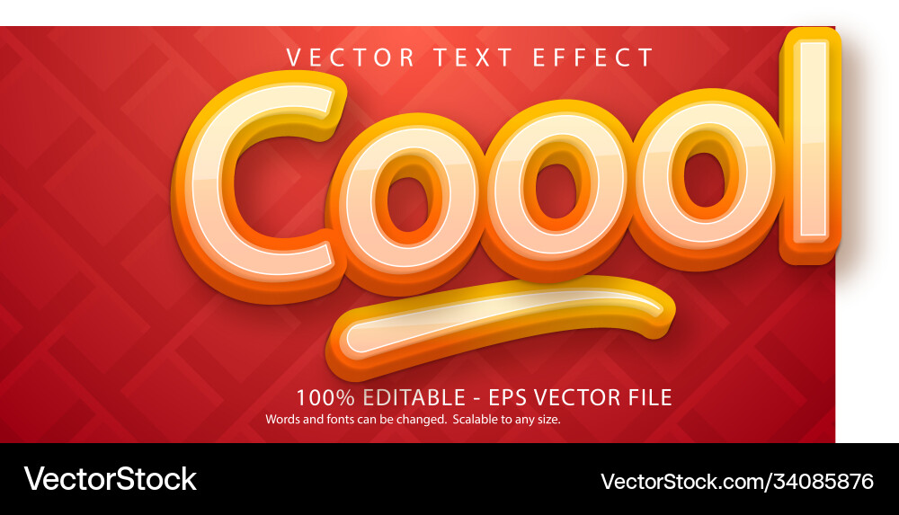 Cool text calligraphy style editable effect vector image