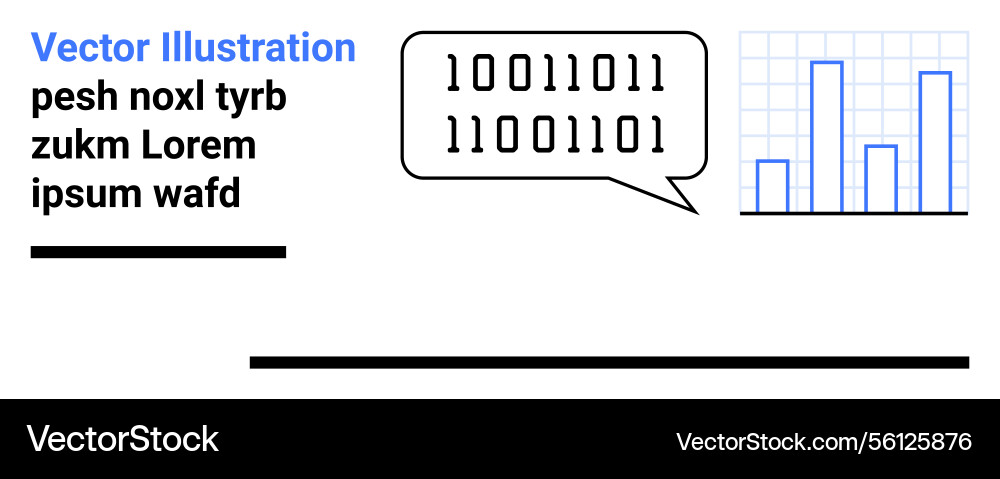 Digital communication with binary code and bar Digital communication with binary code and bar Vector Image