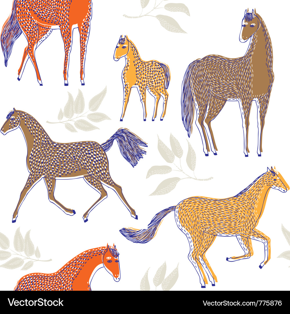 Horse Sketch Screenprint Vector Image