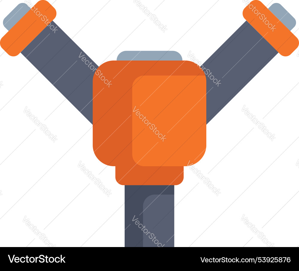 Robot character holding something with two hands Robot character holding something with two hands vector image