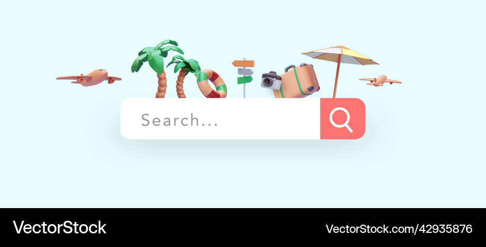 Searching for a place to rest in 3d realistic Searching for a place to rest in 3d realistic vector image