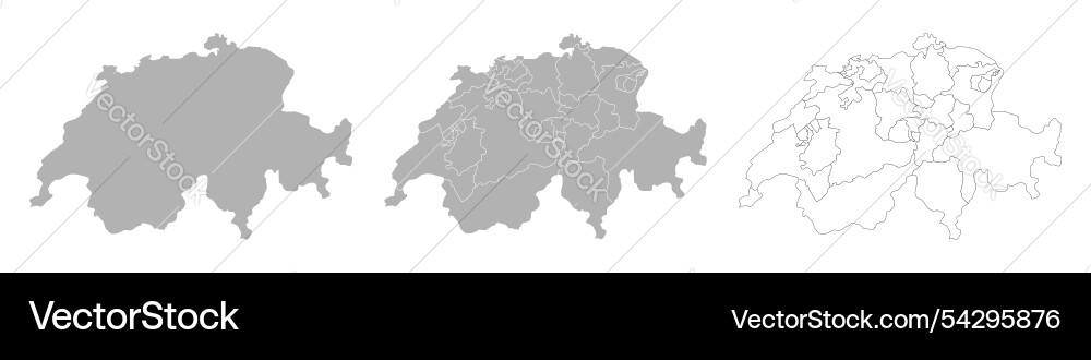 Set of switzerland maps with main map Vector Image