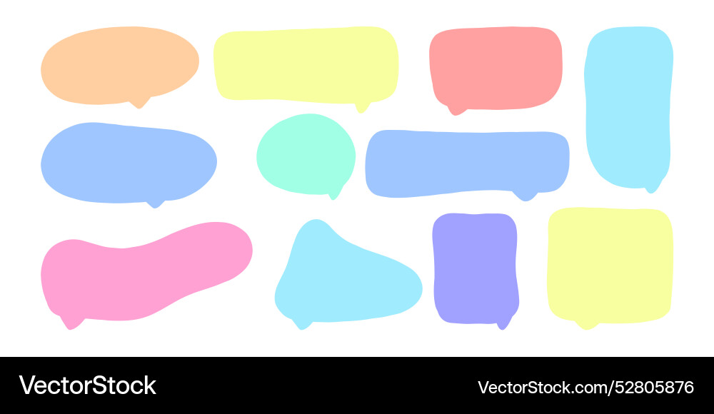 Speech bubbles in minimalistic doodle style set Vector Image