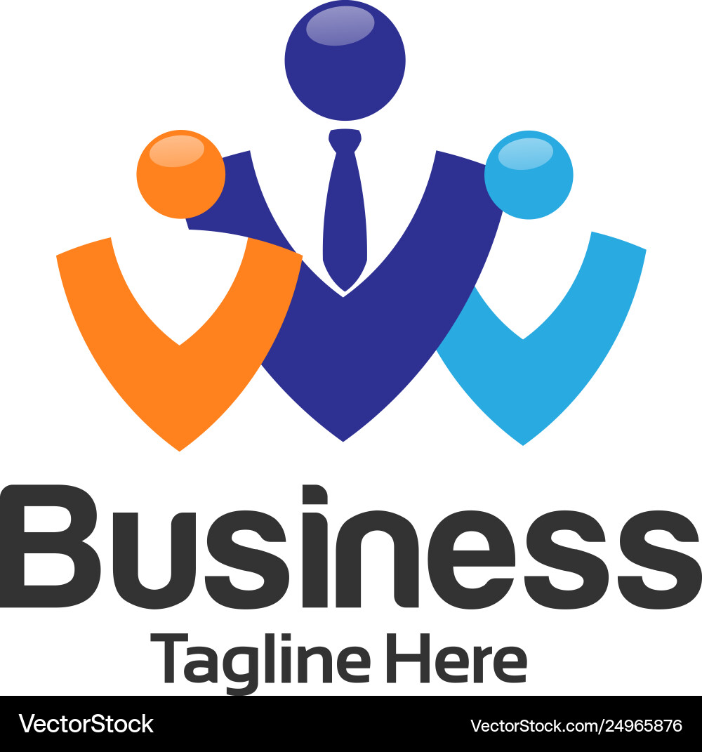 Work leadership and recruitment agency logo Vector Image
